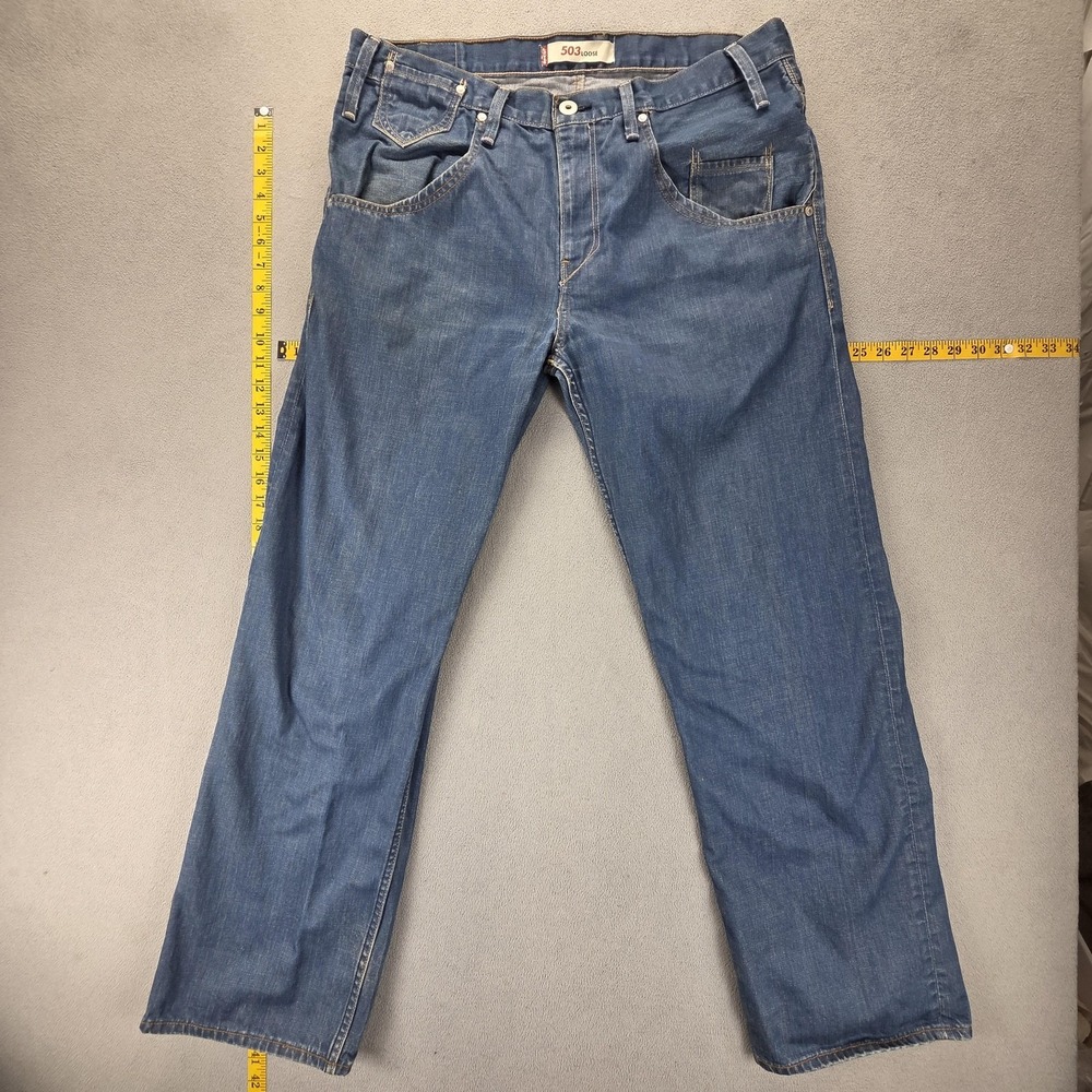 Vintage Levis Engineered‎ Jeans Mens Blue 503 Loose Flap Pockets Fits 36x31